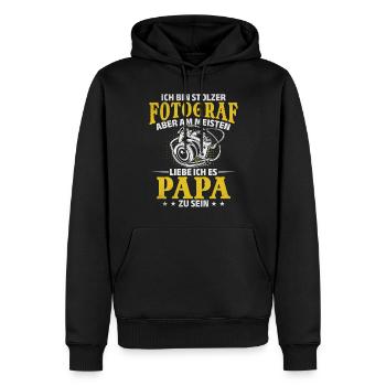 Fotokamera Kamera Fotografie Fotografen Papa - Männer Premium Bio Hoodie - Schwarz - Vorne - Nico (187cm)