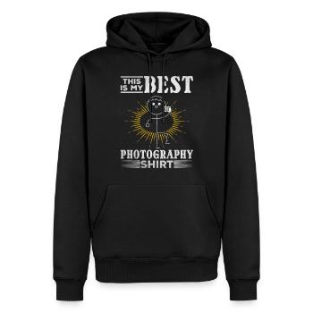 Photo: C’est mon meilleur - Sweat à capuche Premium bio Homme - noir - Devant - Nico (187cm)