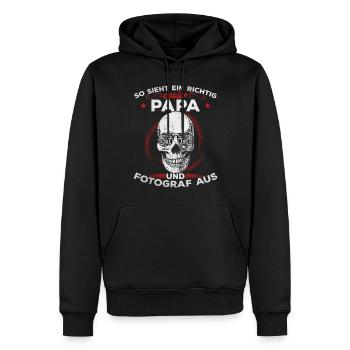Fotograf Papa Kamera Fotografie Fotografen Papa - Männer Premium Bio Hoodie - Schwarz - Vorne - Nico (187cm)