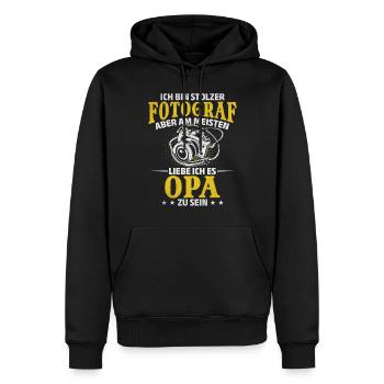 Fotokamera Kamera Fotografie Fotografen Opa - Männer Premium Bio Hoodie - Schwarz - Vorne - Nico (187cm)