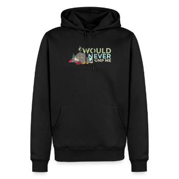 Funny Trucker Trash Waste Garbage Recycling Truck - Men’s Premium Organic Hoodie - black - Front - Nico (187cm)
