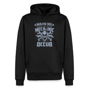 Ne pas déranger le mécanicien Blessures graves - Sweat à capuche Premium bio Homme - noir - Devant - Nico (187cm)