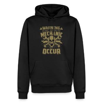 Ne pas déranger le mécanicien Blessures graves - Sweat à capuche Premium bio Homme - noir - Devant - Nico (187cm)