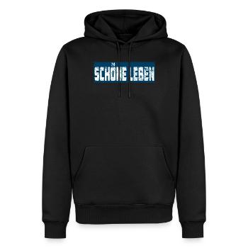 SCHÖNE LEBEN - Männer Premium Bio Hoodie - Schwarz - Vorne - Nico (187cm)