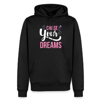 Vivez vos rêves Licorne - Sweat à capuche Premium bio Homme - noir - Devant - Nico (187cm)