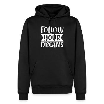 Suivez vos rêves Licorne - Sweat à capuche Premium bio Homme - noir - Devant - Nico (187cm)