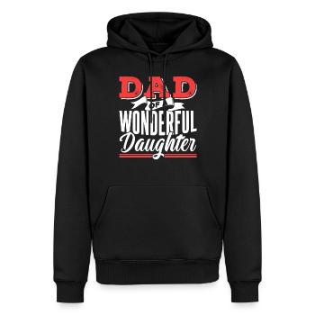 Père d’une merveilleuse fille Papa Proverbes Papa - Sweat à capuche Premium bio Homme - noir - Devant - Nico (187cm)