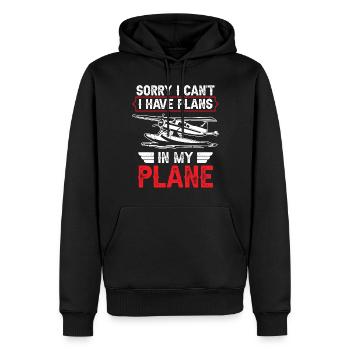 Je ne peux pas avoir de plans dans mon avion - Sweat à capuche Premium bio Homme - noir - Devant - Nico (187cm)