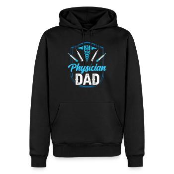 Docteur Père Médecine Médecin Profession Médecin - Sweat à capuche Premium bio Homme - noir - Devant - Nico (187cm)
