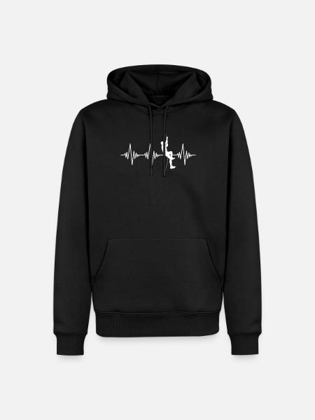Climbing Heartbeat - Men’s Premium Organic Hoodie - black