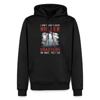 Montagnes russes Vintage I Don’t - Sweat à capuche Premium bio Homme - noir - Devant - Nico (187cm)