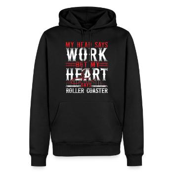 Roller Coaster Vintage My Head - Männer Premium Bio Hoodie - Schwarz - Vorne - Nico (187cm)