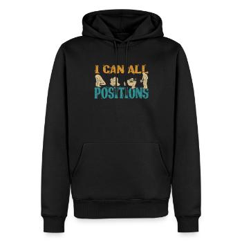 Photographe de l’appareil photo Je peux gérer toutes les positions - Sweat à capuche Premium bio Homme - noir - Devant - Nico (187cm)