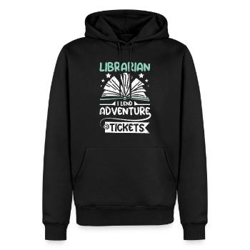 Librarian I lend adventure tickets - Männer Premium Bio Hoodie - Schwarz - Vorne - Nico (187cm)