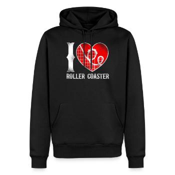 Roller Coaster Heart Vintage I - Männer Premium Bio Hoodie - Schwarz - Vorne - Nico (187cm)