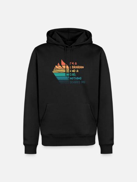 Librarian and dad - Men’s Premium Organic Hoodie - black