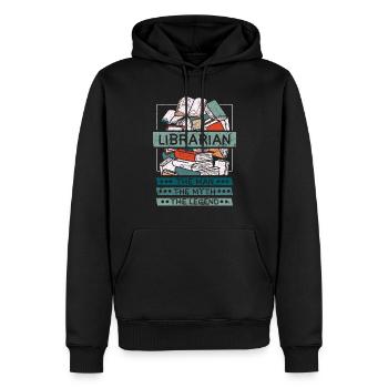 Librarian man myth legend - Männer Premium Bio Hoodie - Schwarz - Vorne - Nico (187cm)
