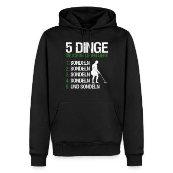 Sondeln Ausflug Sondengänger Geschenkidee - Männer Premium Bio Hoodie - Schwarz - Vorne - Nico (187cm)