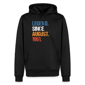Légende depuis août 1961 Anniversaire - Sweat à capuche Premium bio Homme - noir - Devant - Nico (187cm)