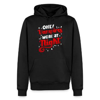 Seuls les vampires travaillent le jour en disant la nuit - Sweat à capuche Premium bio Homme - noir - Devant - Nico (187cm)