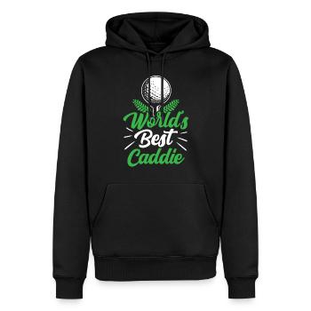 The best caddie in the world Golf Golf Golfer - Men’s Premium Organic Hoodie - black - Front - Nico (187cm)