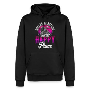 Roller Coaster Vintage Roller - Männer Premium Bio Hoodie - Schwarz - Vorne - Nico (187cm)