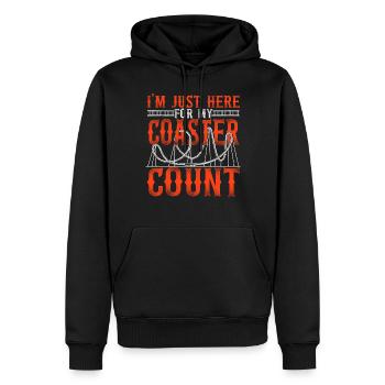 Roller Coaster Vintage I'm Just - Men’s Premium Organic Hoodie - black - Front - Nico (187cm)