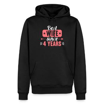 Best Wife Since 4 Years 4th Wedding day - Männer Premium Bio Hoodie - Schwarz - Vorne - Nico (187cm)