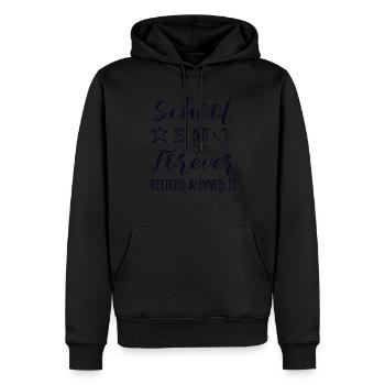 L’école est à la retraite pour toujours et a adoré - Sweat à capuche Premium bio Homme - noir - Devant - Nico (187cm)