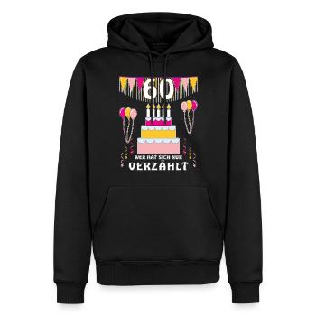 GEBURTSTAG 60 - Männer Premium Bio Hoodie - Schwarz - Vorne - Nico (187cm)