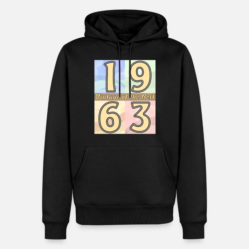 ANNÉE D’ANNIVERSAIRE 1963 - Sweat à capuche Premium bio Homme - noir