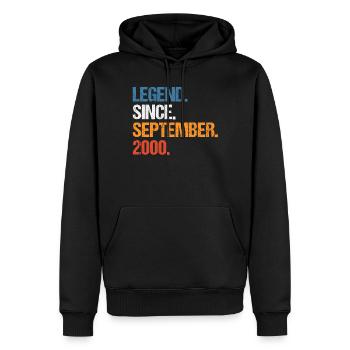 Légende depuis septembre 2000 Anniversaire - Sweat à capuche Premium bio Homme - noir - Devant - Nico (187cm)