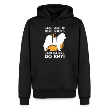Faites un trait de Khyi et lisez le dogue tibétain - Sweat à capuche Premium bio Homme - noir - Devant - Nico (187cm)