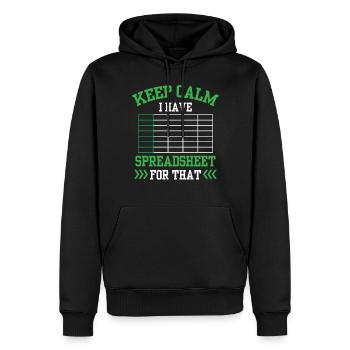 J’ai une feuille de calcul pour comptable de table - Sweat à capuche Premium bio Homme - noir - Devant - Nico (187cm)