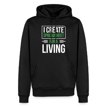 Je crée des feuilles de calcul professionnelles - Sweat à capuche Premium bio Homme - noir - Devant - Nico (187cm)