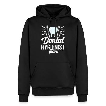 Équipe d’hygiénistes dentaires Dentiste Hygiène dentaire - Sweat à capuche Premium bio Homme - noir - Devant - Nico (187cm)