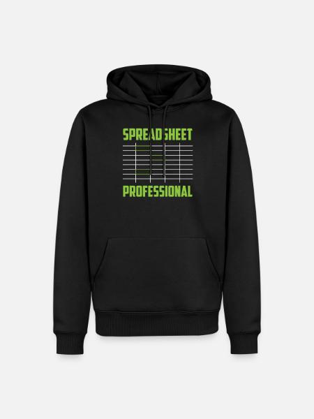 Spreadsheet Profi Arbeit Tabelle Buchhalter - Männer Premium Bio Hoodie - Schwarz