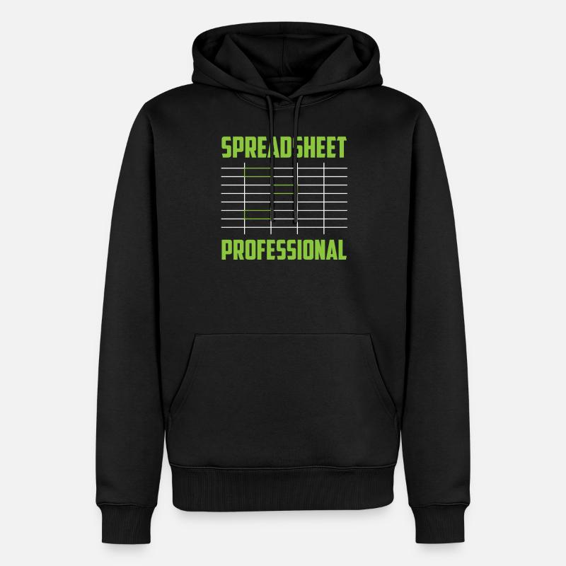 Spreadsheet Profi Arbeit Tabelle Buchhalter - Männer Premium Bio Hoodie - Schwarz