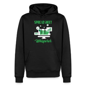 Tableur Whisperer Table Travail comptable - Sweat à capuche Premium bio Homme - noir - Devant - Nico (187cm)