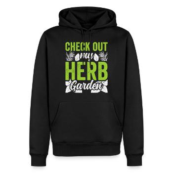 Découvrez mes herbes de jardin d’herbes aromatiques - Sweat à capuche Premium bio Homme - noir - Devant - Nico (187cm)