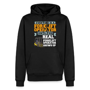 Gabelstapler Fahrer Stapler Hubstapler Hubwagen - Männer Premium Bio Hoodie - Schwarz - Vorne - Nico (187cm)
