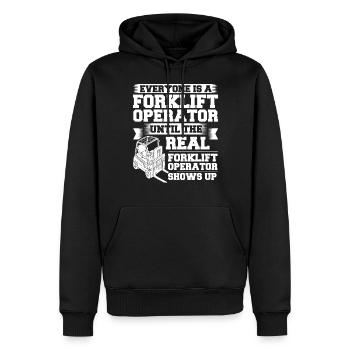 Gabelstapler Fahrer Stapler Hubstapler Hubwagen - Männer Premium Bio Hoodie - Schwarz - Vorne - Nico (187cm)