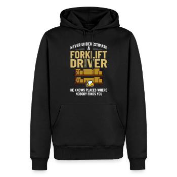 Gabelstapler Fahrer Stapler Hubstapler Hubwagen - Männer Premium Bio Hoodie - Schwarz - Vorne - Nico (187cm)