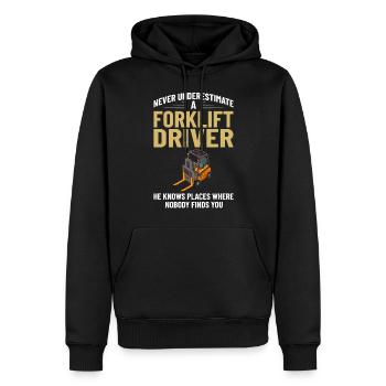 Gabelstapler Fahrer Stapler Hubstapler Hubwagen - Männer Premium Bio Hoodie - Schwarz - Vorne - Nico (187cm)