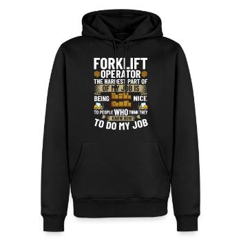 Gabelstapler Fahrer Stapler Hubstapler Hubwagen - Männer Premium Bio Hoodie - Schwarz - Vorne - Nico (187cm)