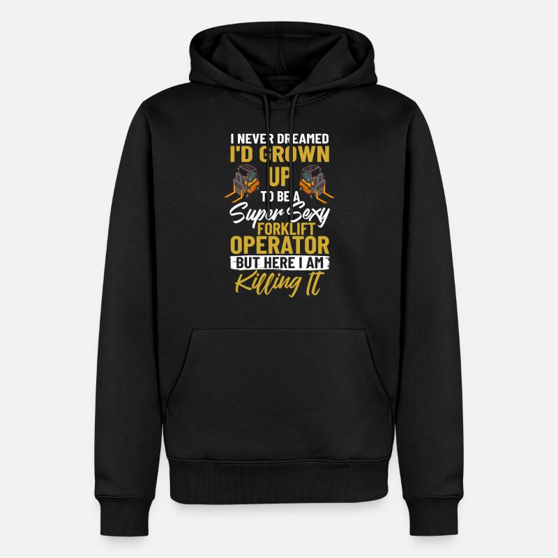 Conducteur de chariot élévateur Élévateur - Sweat à capuche Premium bio Homme - noir
