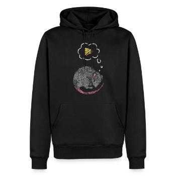 Chemise de couchage Propriétaire souris Souris Fromage Cheese Lovers - Sweat à capuche Premium bio Homme - noir - Devant - Nico (187cm)