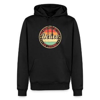 Detlev Der Mann Der Mythos Die Legende - Männer Premium Bio Hoodie - Schwarz - Vorne - Nico (187cm)