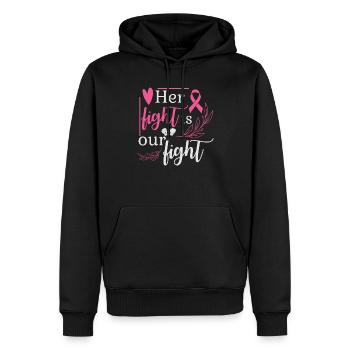 Ihr Kampf ist unser Kampf - Männer Premium Bio Hoodie - Schwarz - Vorne - Nico (187cm)