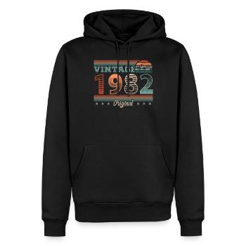 Vintage 1982 Year of birth 1982 Birthday Men - Men’s Premium Organic Hoodie - black - Front - Nico (187cm)